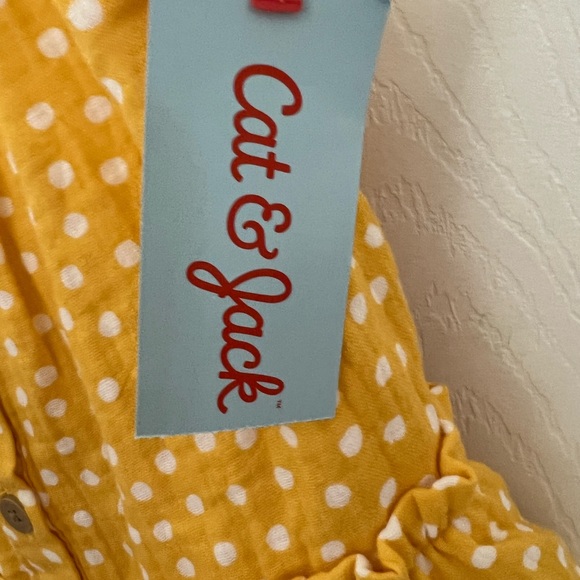 Cat & Jack girls XS (4-5) light must dot sleeveless spaghetti strap tank top NWT - Picture 4 of 5